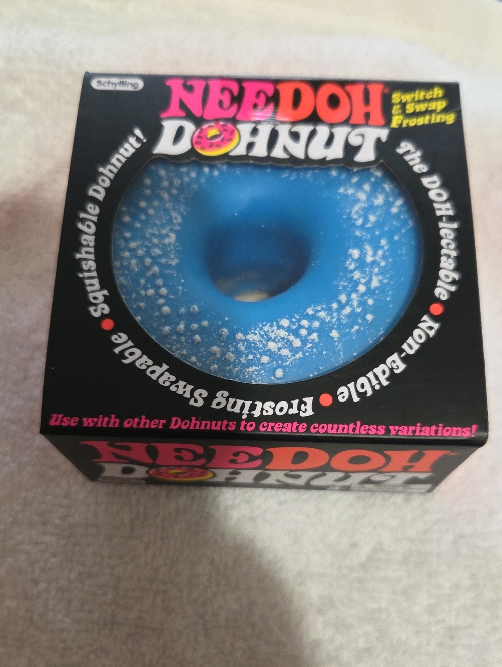 Needoh Donut Blue Squishable Toy